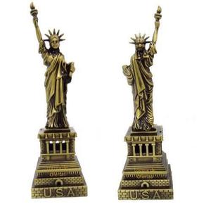 Estatua Libertad 15cm Metal Decorar Bronce Dorado Novedoso