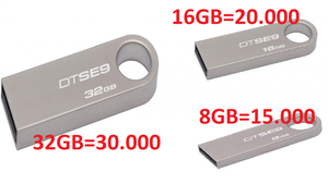 vendo memorias usb de kingston de metal usadas