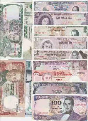 13 Billetes De Colombia Originales Completamente Nuevos!!!!!