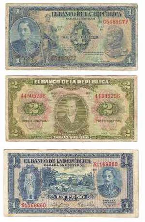 3x1 Combo Billetes Colombia 2 Pesos  Peso 