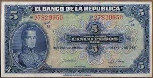 Colombia 5 Pesos 1 Ene  Bgw119