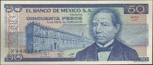 Mexico 50 Pesos 27 Ene  Serie Lp P73