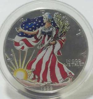 Moneda Americana 1 Dollar 1 Onza Plata Estados Unidos 