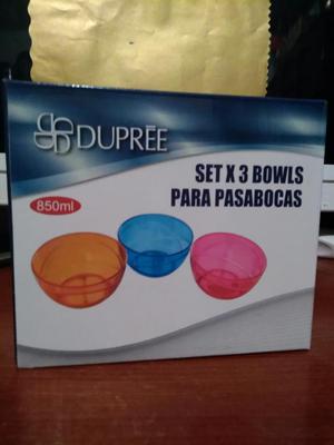 Set X 3 Bowls para Pasabocas