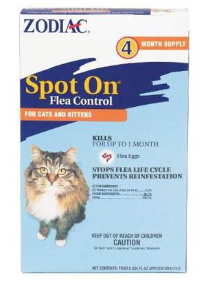 Zodiac Spot On Flea Control For Cats & Kittens, 4 Count