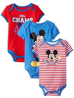 Disney Mickey Mouse Bodysuits Red Ropa Bebe Niños 3-9 Meses