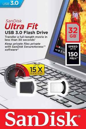 Memoria Flash Usb 3.0 De 32gb Sandisk Ultra Fit, 150mb/s