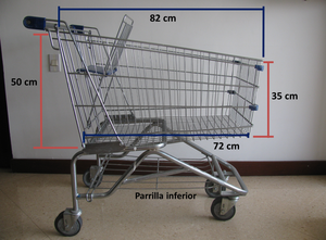 Carro metálico supermercado grande de 210 litros de segunda