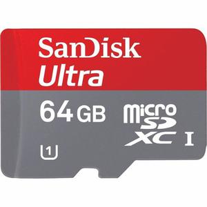 Memoria Micro Sd 64 Gb Ultra Clase 10 Sandisk 80 Mb/s Gopro