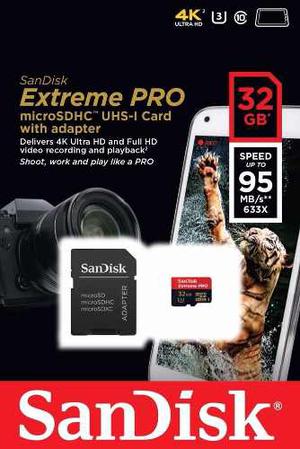 Micro Sd Extreme Pro De 32 Gb Sandisk De 95 Mbs 4k U3