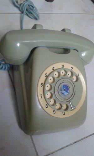 Teléfono Antiguo De Mesa Verde Claro