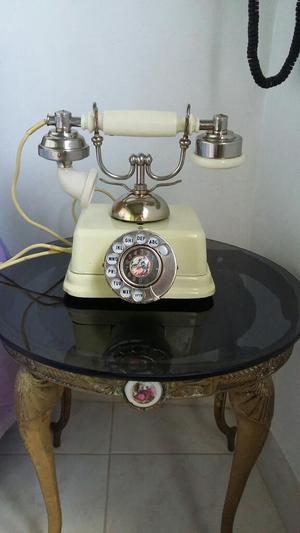 Teléfono de Disco Antiguo Color Crema