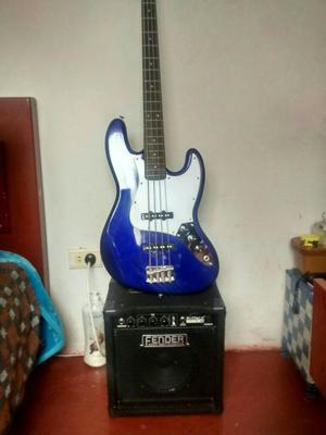bajo Jazz Fender Azul Y Amplificador