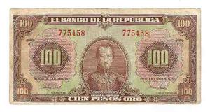 Billete Colombia 100 Pesos 6 Digitos 1 Enero  Coleccion