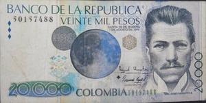 Billete Colombia  Reposición Agosto 7 De .