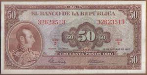 Colombia, 50 Pesos 12 Oct  Bgw261