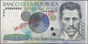Colombia  Pesos 20 Nov  Bgw730s Muestra Sin Valor