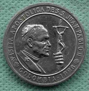Moneda Medalla Colombia Visita Juan Pablo I I 