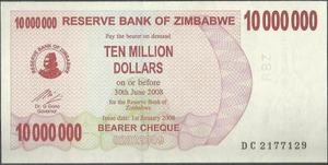 Zimbabwe,  Dollars 1 Ene  P55b Bearer Check