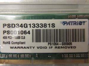 Memoria Ram Patriot 4gb Ddr3 Pcmhz)