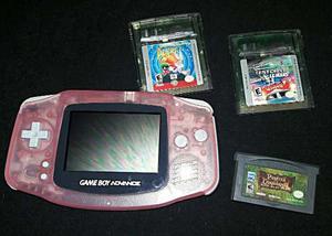 Game Boy Advance Edicion Trasnparente Rosado Con 3 Juegos