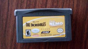 Juego 2x1 Para Game Boy Original. Los Increibles Y Nemo