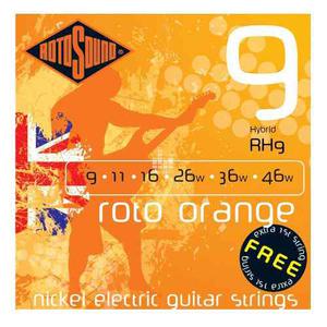 Encordado Guitarra Electrica Rotosound Rh9 Naranja 0.9
