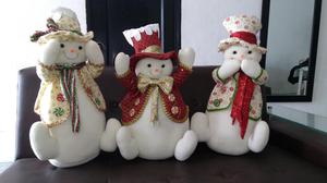 Muñecos Navideños Trío muñecos de nieve
