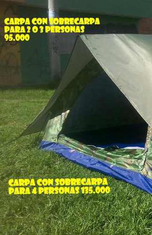 Carpa Con Sobrecarpa Para Camping