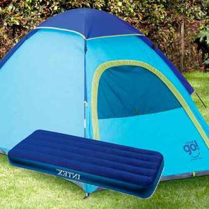 Combo Carpa Coleman Go Con Colchón Inflable Sencillo Intex