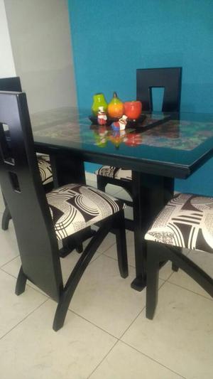 Comedor de 4 Puestos Deko Negro