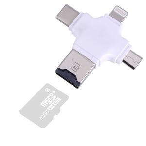 Conector Otg 4 En 1 Micro Sd, Micro Usb Ios(blanco)