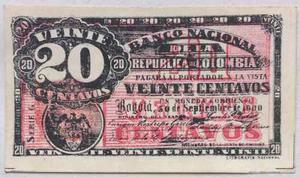 Banco Nacional 20 Centavos Septiembre De  Serie G
