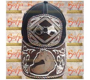 Gorra Mexicana Negra Caballos