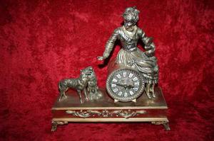 Antiguo Reloj Clock Escultura Siglo