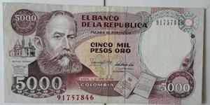 Billete Antiguo De $ Hecho En Colombia De !!!