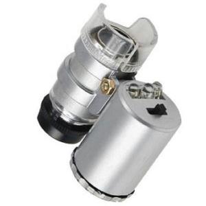 Lupa Mini Microscopio De Bolsillo 60x Luz Led Y Luz Uv