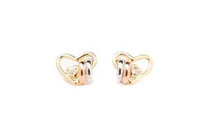 Aretes 3 Oros 18 Kilates