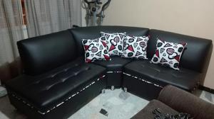 Sofa de Tres Partes Negro