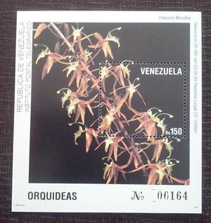 Hojas de Estampillas Orquideas Venezuela