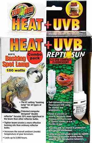 Zoo Med Heat Y Uvb Basking Spot Lamp Y Reptile Sun Fluore...