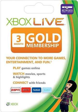 Cuenta Xbox Live Gold 3 Meses
