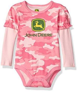 Ropa Niña John Deere Girls' Trademark Bodyshirt, Pink Camo,