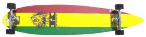 Krown Rasta Pin Tail Longboard Skateboard