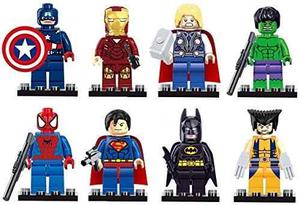 Muñecos Super Héroes Tipo Lego X 8 Personajes
