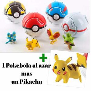 Pokebola Desplegable Al Azar Con Pokemon Mas Un (1) Pikachu