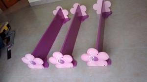 Repisas Infantiles Para Juguetes Y Peluches Flores X3 Unidad