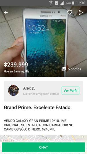 Vendo Grand Prime Cero Detalles