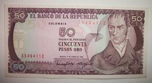 Billete de 50 pesos oro 
