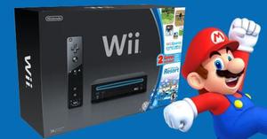 Nintendo Wii Negra+ Unidad Externa+ 10juegos+envio Gratis